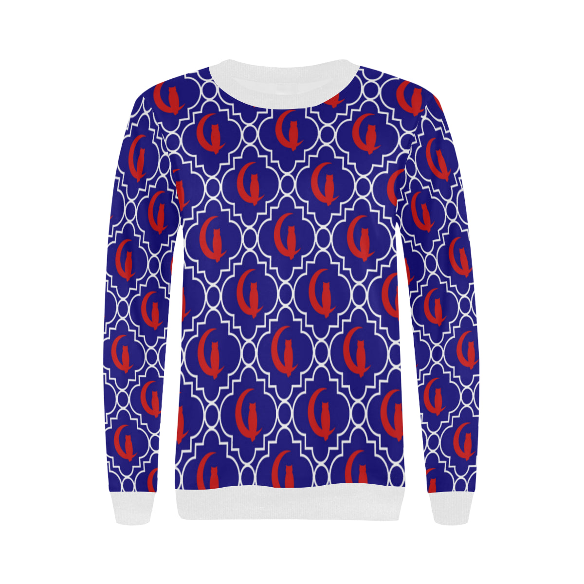 ELEGANCE BLR Women's Rib Cuff Crew Neck Sweatshirt (Model H34)