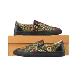 RED ROSES GOLD  Unusual Slip-on Canvas Shoes