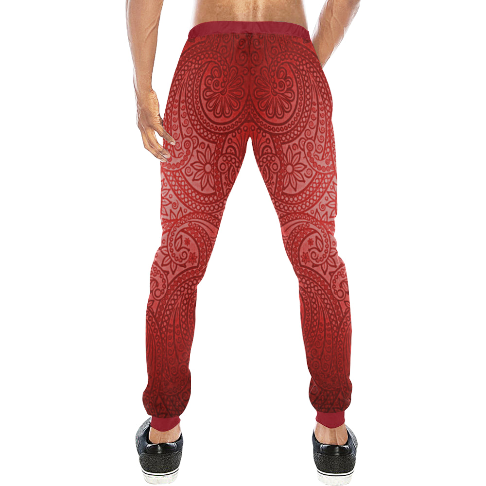 LUXURY GANG RED Men's All Over Print Sweatpants (Model L11)