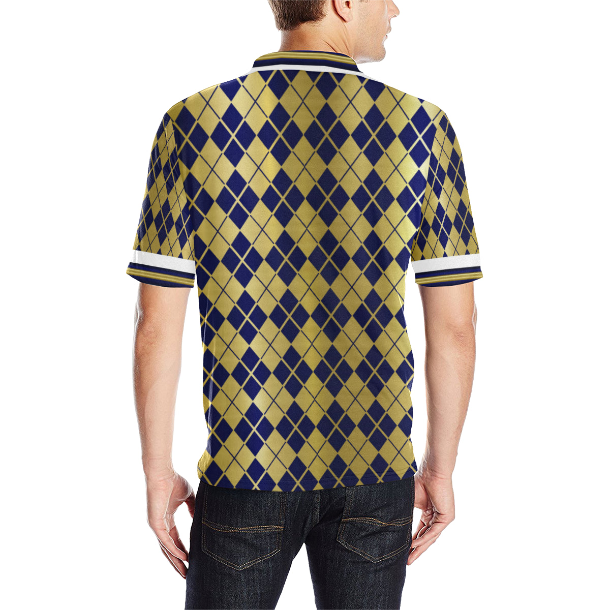 ARLEQUIN BLUE Men's All Over Print Polo Shirt