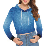 LUXURY BLU GANG All Over Print Crop Hoodie for Women (Model H22)