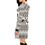 ELEPHANT ORNEMENT All Over Print Hoodie Mini Dress