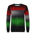 RBG GRUNGE Women's Rib Cuff Crew Neck Sweatshirt (Model H34)