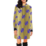 GOODIE GBLU All Over Print Hoodie Mini Dress