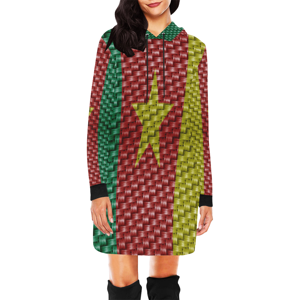 CAMEROUN FLAG All Over Print Hoodie Mini Dress