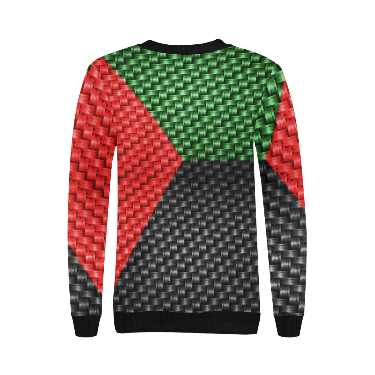 MADA FLAG Women's Rib Cuff Crew Neck Sweatshirt (Model H34)