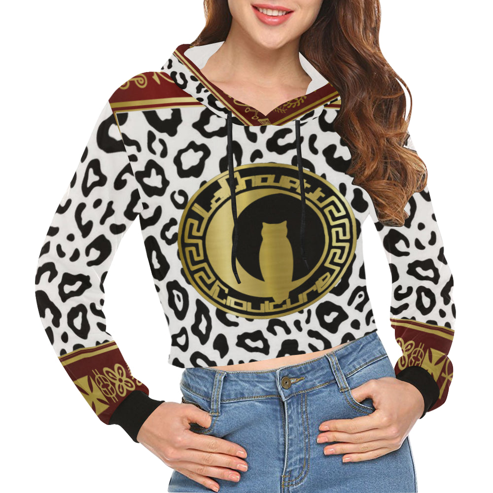 V.I.P All Over Print Crop Hoodie for Women