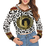 V.I.P All Over Print Crop Hoodie for Women