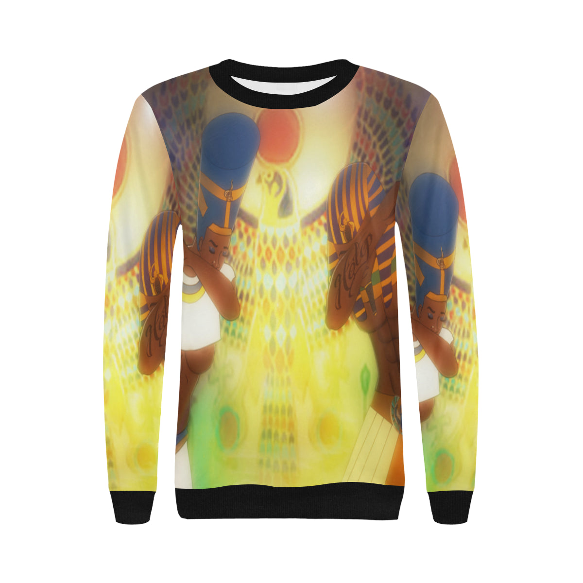 HOTEP DAB Women's Rib Cuff Crew Neck Sweatshirt (Model H34)