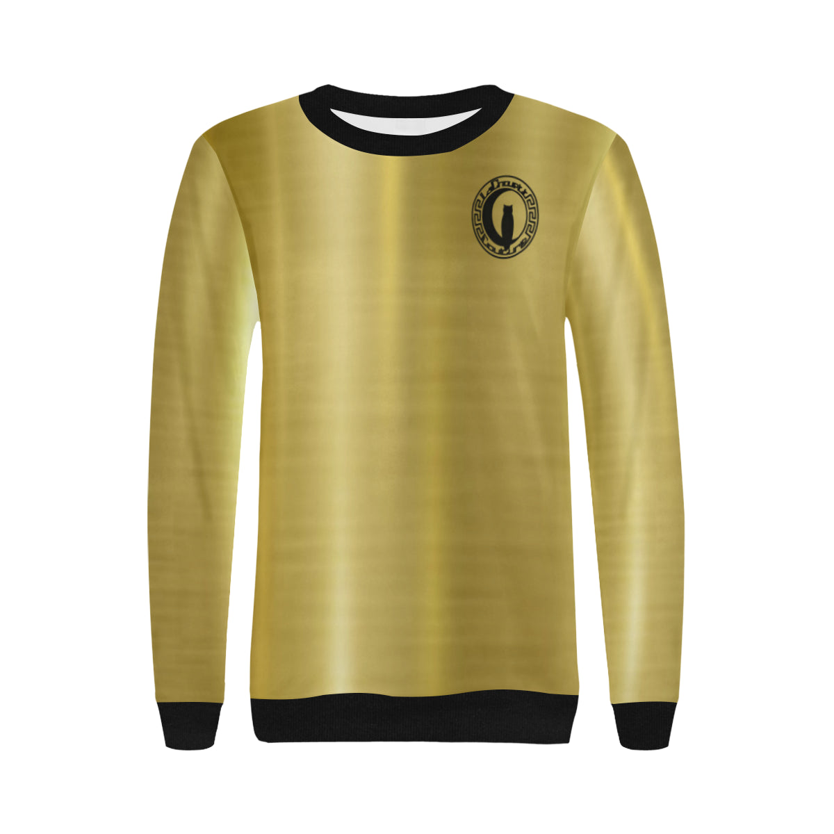 GOLDIE CHOUETT Women's Rib Cuff Crew Neck Sweatshirt (Model H34)