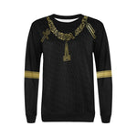 ANKH UDJA SENEB GOLD Women's Rib Cuff Crew Neck Sweatshirt