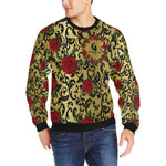 RED ROSES GOLD Men's Rib Cuff Crew Neck Sweatshirt