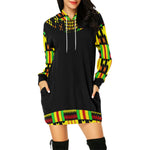 KENTE RASTA All Over Print Hoodie Mini Dress