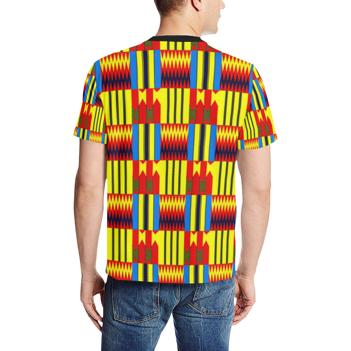 KENTE BLUE Men's All Over Print T-Shirt