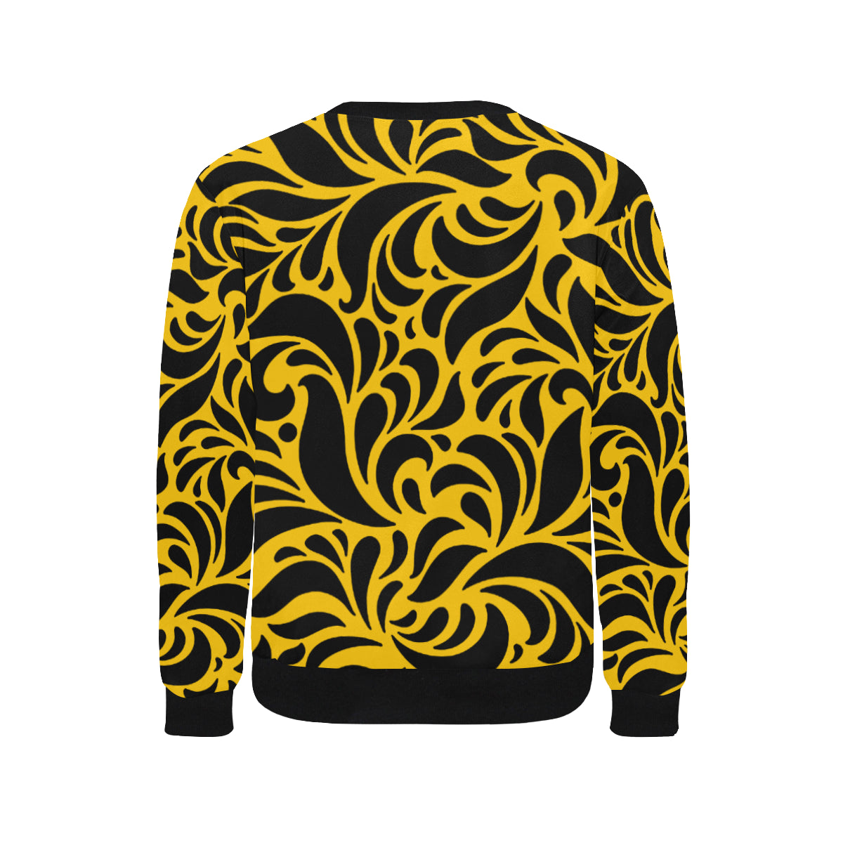 GORGIOUS YLW LEAF Men's Rib Cuff Crew Neck Sweatshirt
