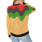 RBG ICE CREAM Women's Rib Cuff Crew Neck Sweatshirt (Model H34)