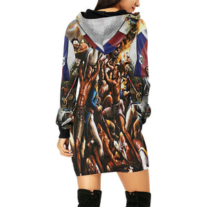 HAITI REVOLUTION All Over Print Hoodie Mini Dress