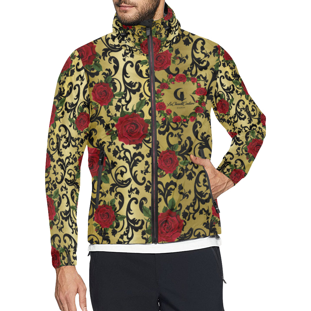 RED ROSES GOLD Unisex All Over Print Windbreaker