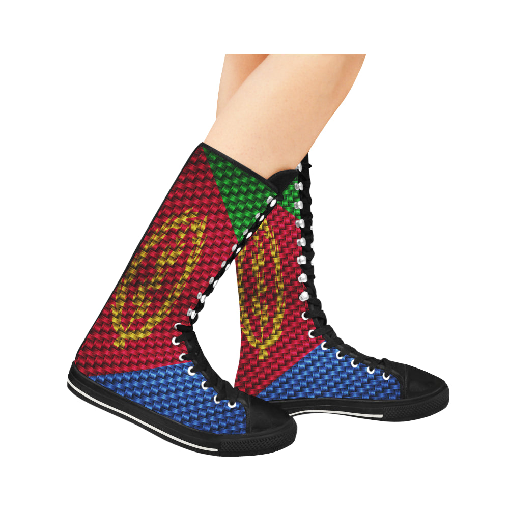 ERITREA FLAG Canvas Long Boots For Women Model 7013H