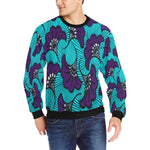 AFRIKA FLOWER Men's Rib Cuff Crew Neck Sweatshirt