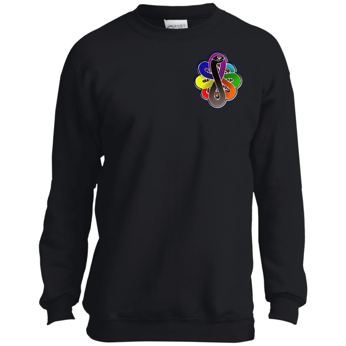 Infinity Snake of B-mwelo(chakras) Youth Crewneck Sweatshirt