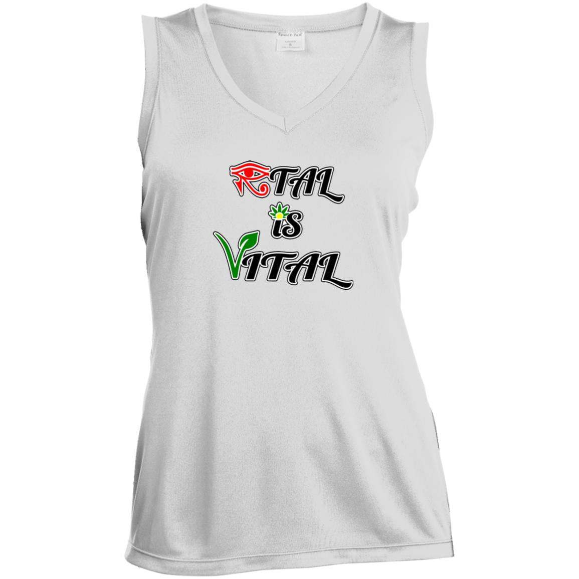 Ital Is Vital  Ladies' Sleeveless Moisture Absorbing V-Neck