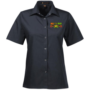 Ankh Udja Seneb shen Ladies' Snap Closure Short-Sleeve Shirt