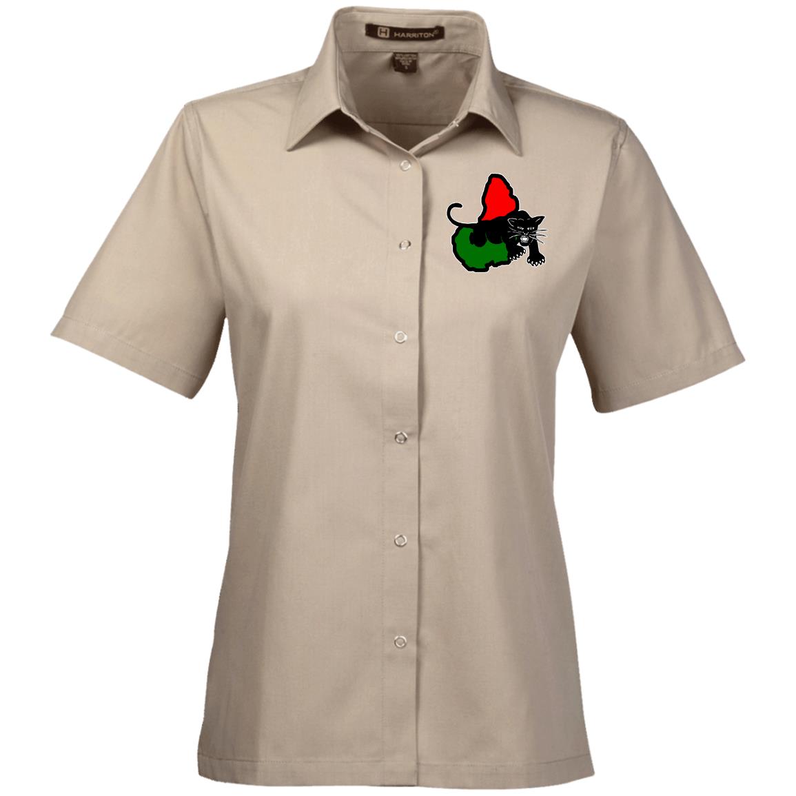 Afrika Panther RBG Ladies' Snap Closure Short-Sleeve Shirt