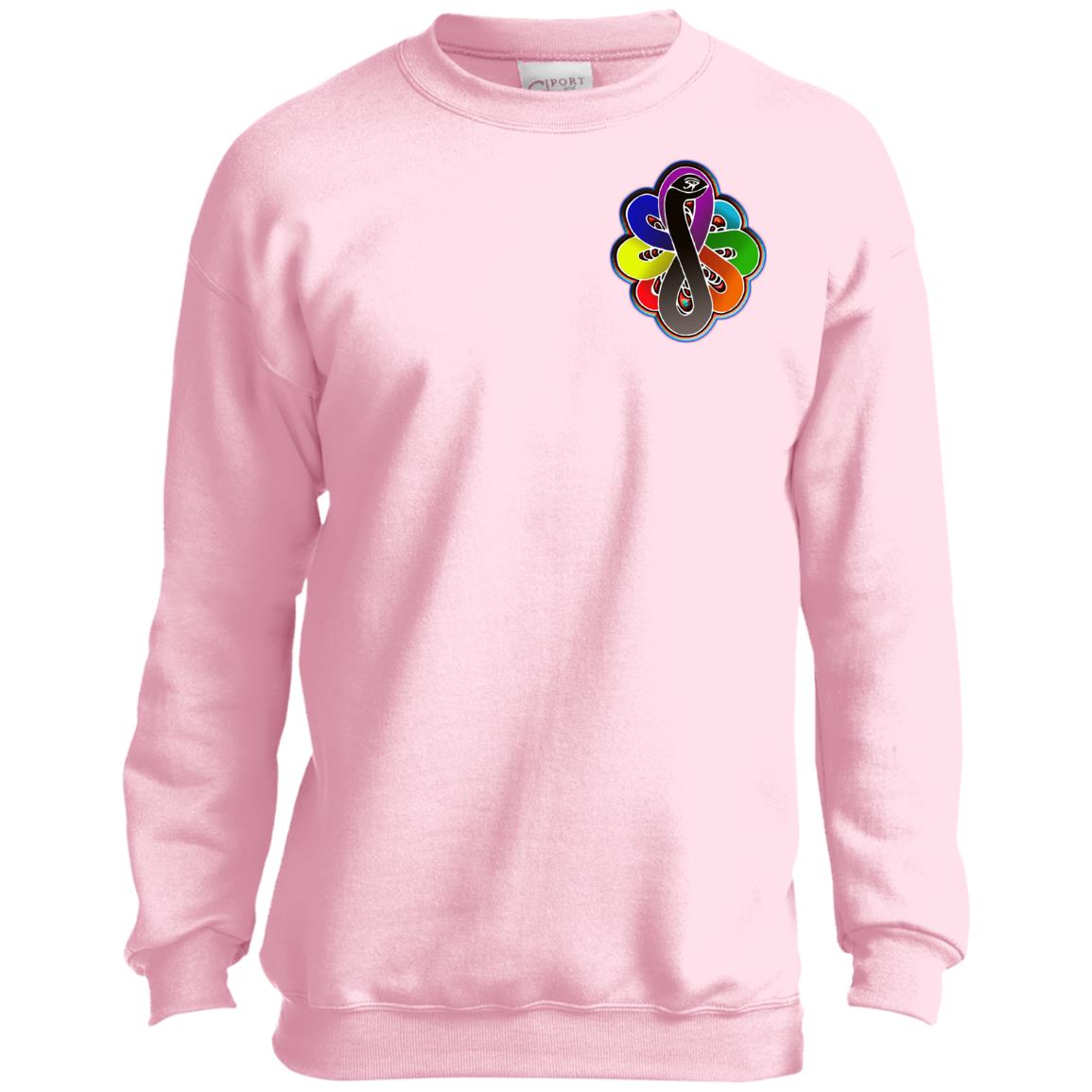 Infinity Snake of B-mwelo(chakras) Youth Crewneck Sweatshirt