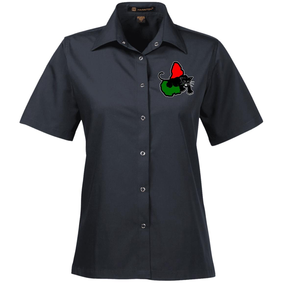 Afrika Panther RBG Ladies' Snap Closure Short-Sleeve Shirt