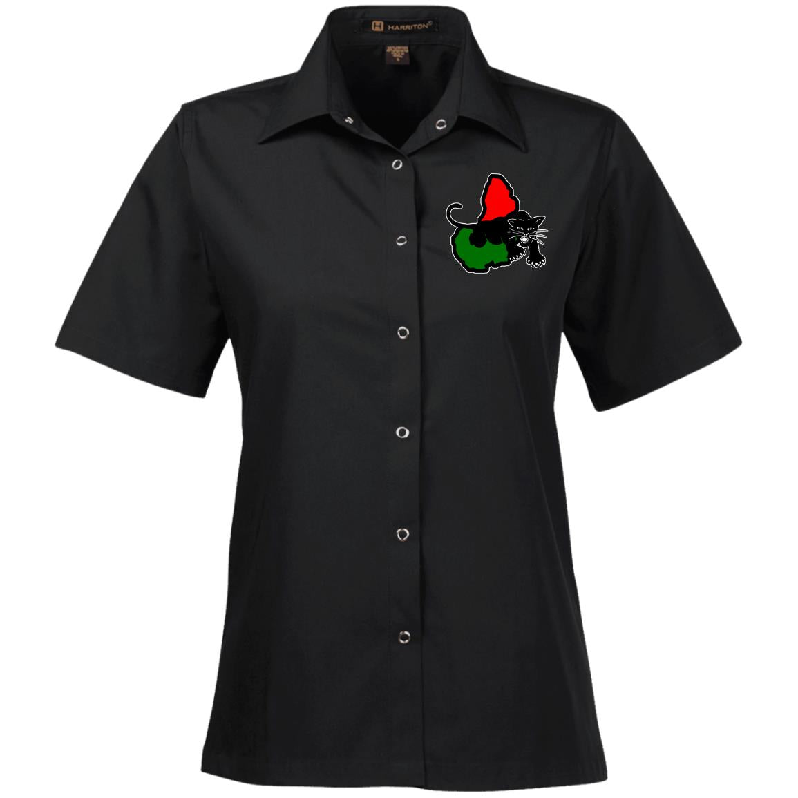 Afrika Panther RBG Ladies' Snap Closure Short-Sleeve Shirt