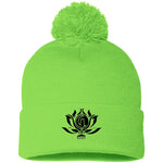 Flower of Life Pom Pom Knit Beanie Hat