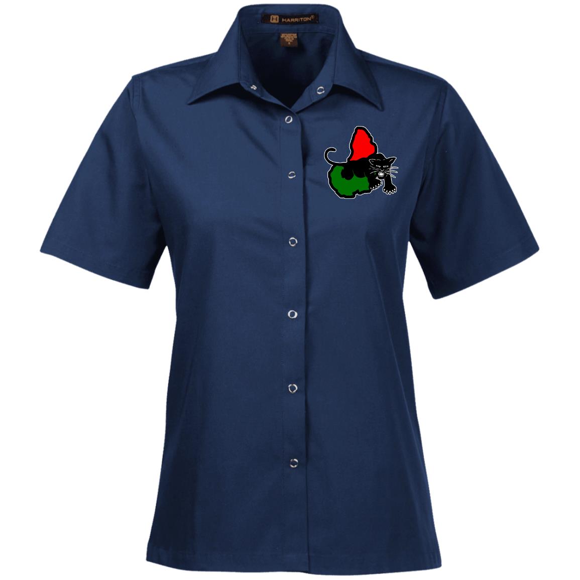 Afrika Panther RBG Ladies' Snap Closure Short-Sleeve Shirt