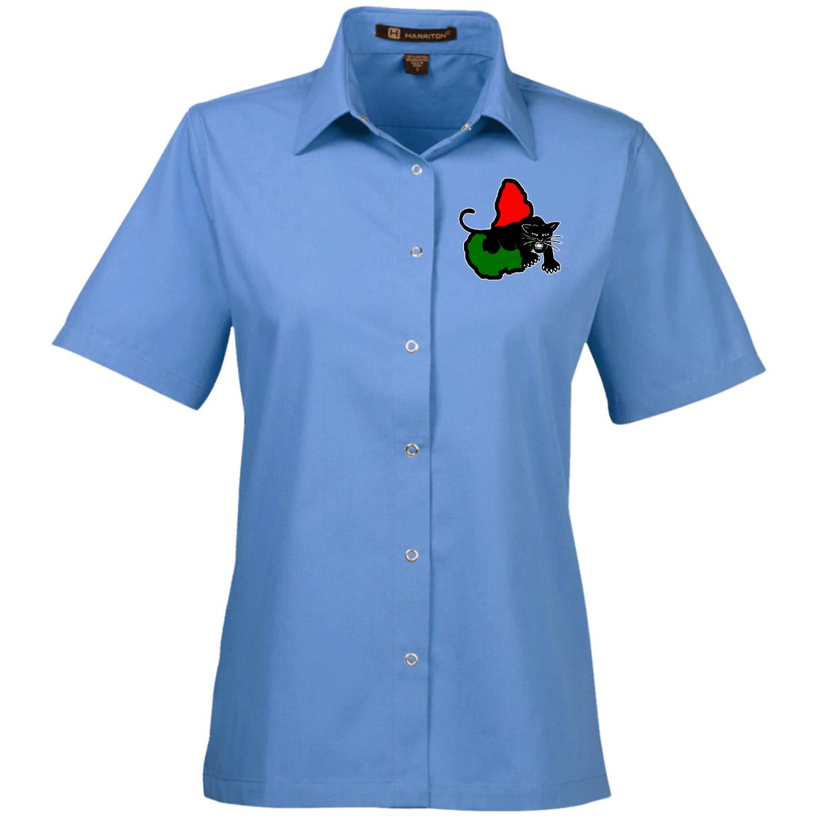 Afrika Panther RBG Ladies' Snap Closure Short-Sleeve Shirt