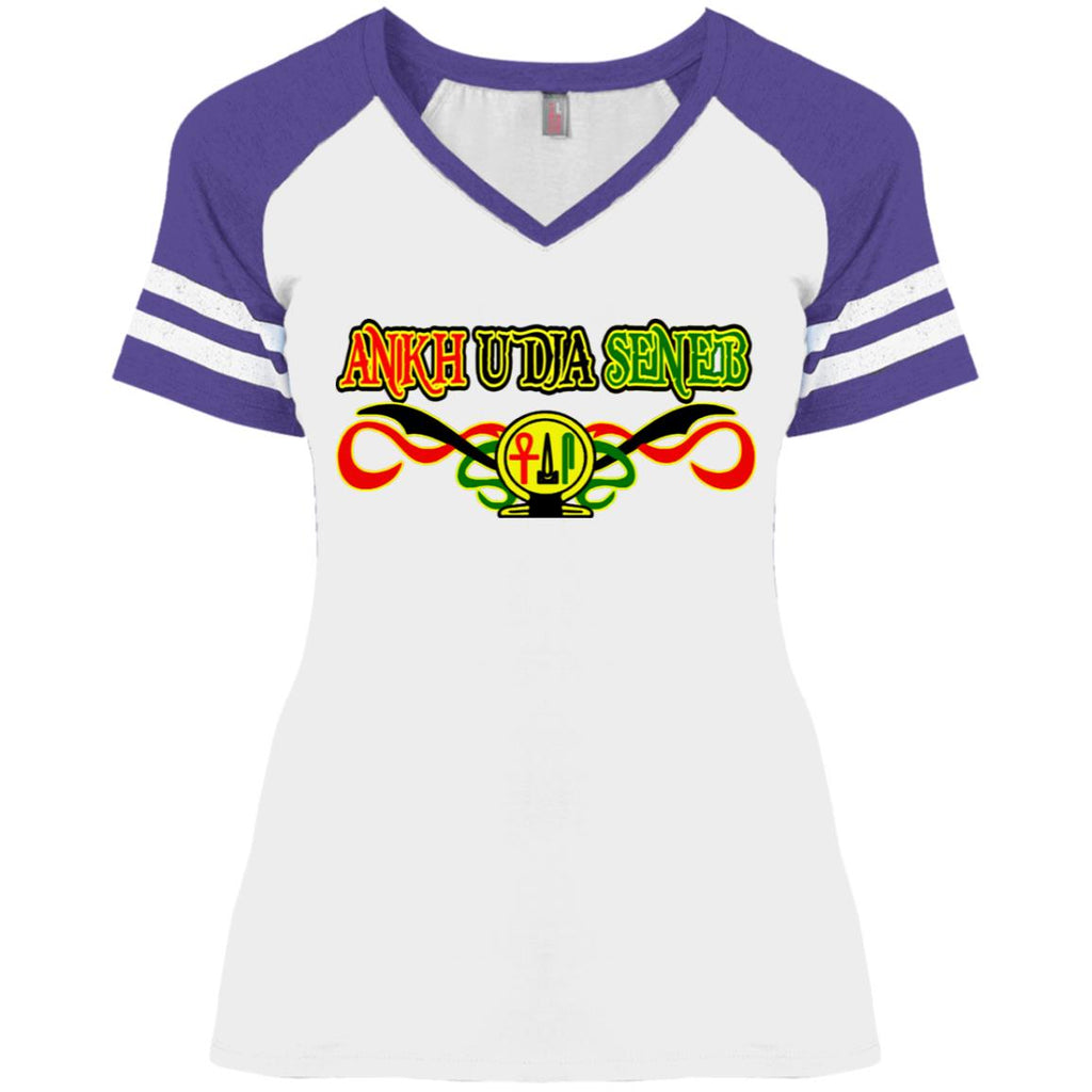 Ankh Udja Seneb shen  Ladies' V-Neck T-Shirt