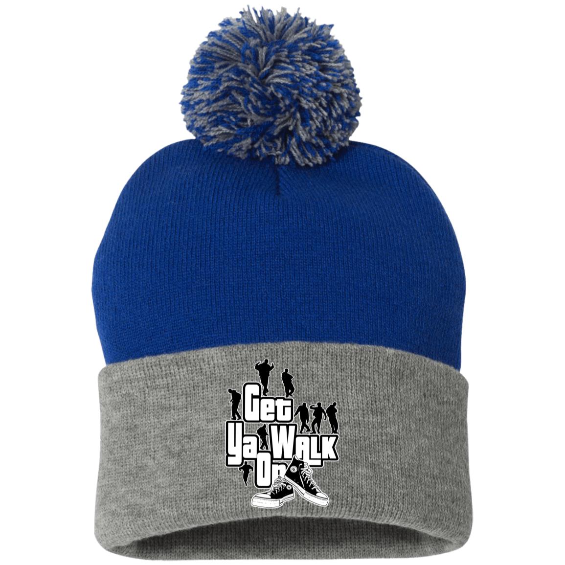 GET YA WALK ON Embroidered Pom Pom Knit Cap