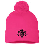 Flower of Life Pom Pom Knit Beanie Hat