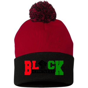 BLACK OWNED RBG Pom Pom Knit Cap