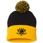 Flower of Life Pom Pom Knit Beanie Hat