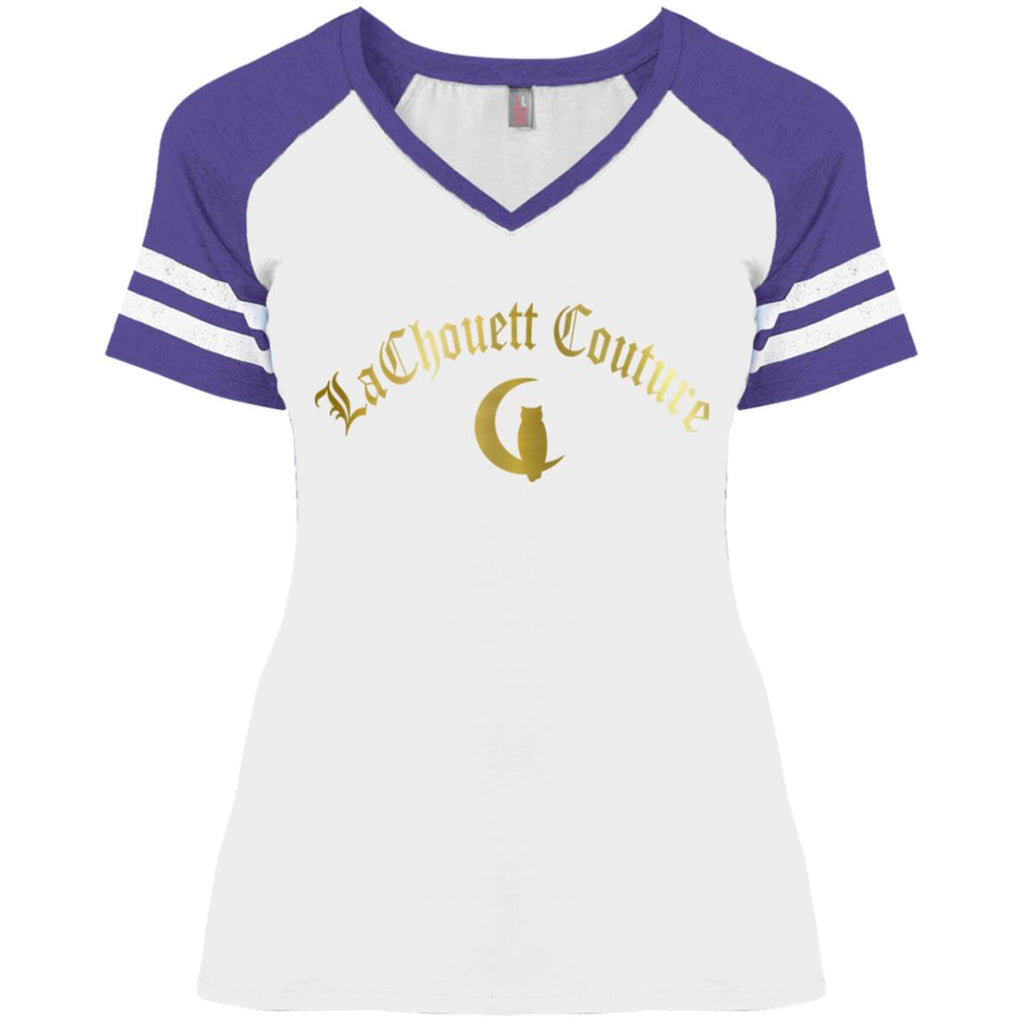 DM476 District Ladies' Game V-Neck T-Shirt