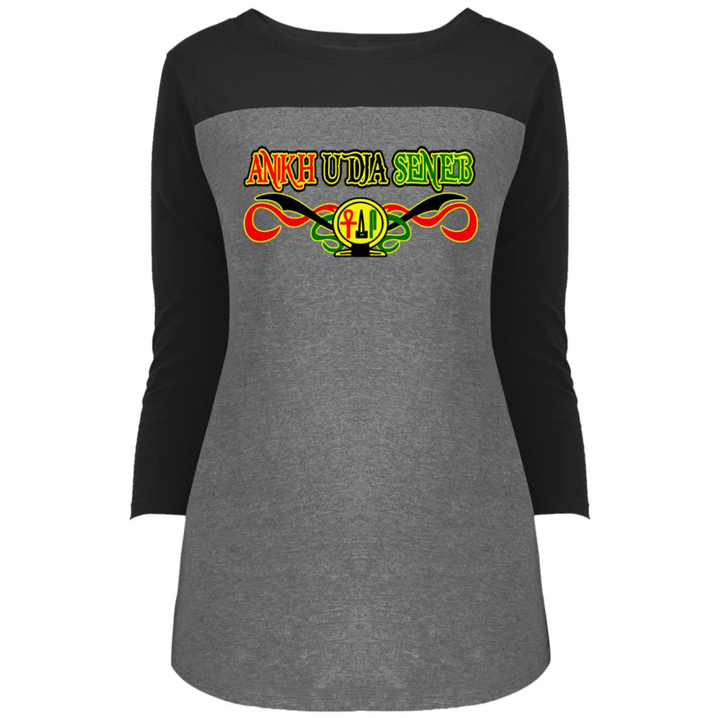Ankh Udja Seneb shen  ladies' 3/4 Sleeve T-Shirt