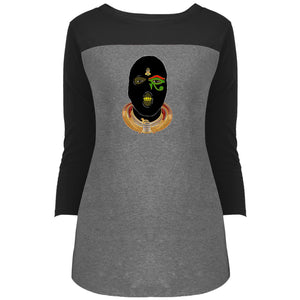 Nubian Goons Mask Ladie' s 3/4 Sleeve T-Shirt