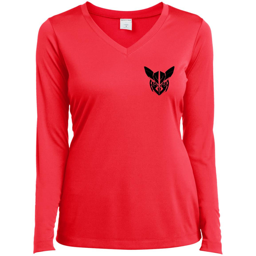 Owl Face Transformers Ladies' LS V-Neck T-Shirt