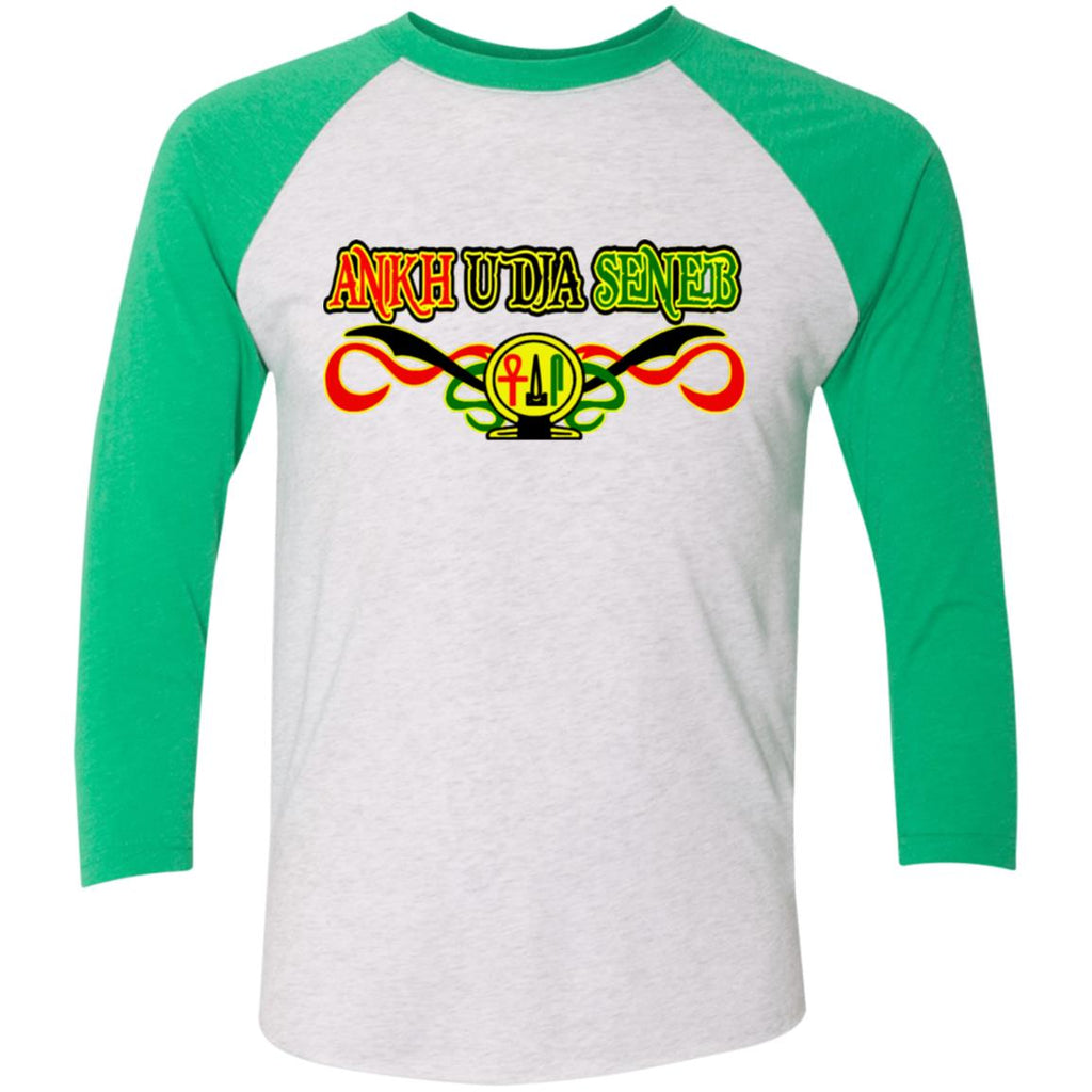 Ankh Udja Seneb shen 3/4 Sleeve Baseball T-Shirt