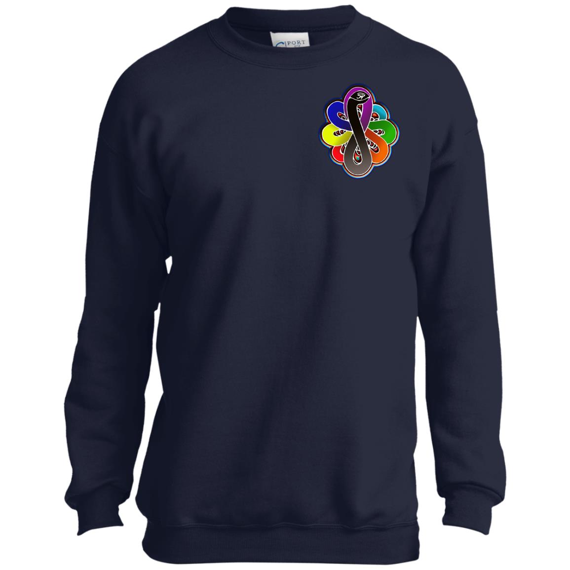 Infinity Snake of B-mwelo(chakras) Youth Crewneck Sweatshirt