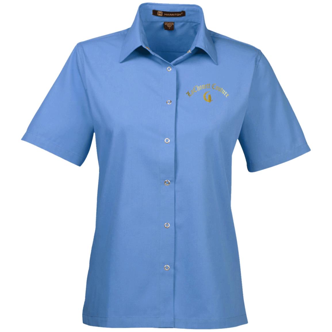 LaChouett Old Gold Ladies' Snap Closure Short-Sleeve Shirt