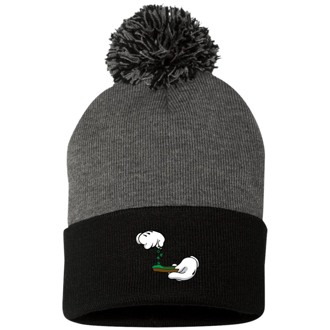 BURN THE OPPS Pom Pom Knit Cap