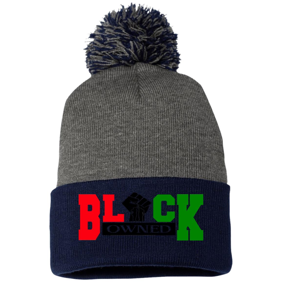 BLACK OWNED RBG Pom Pom Knit Cap