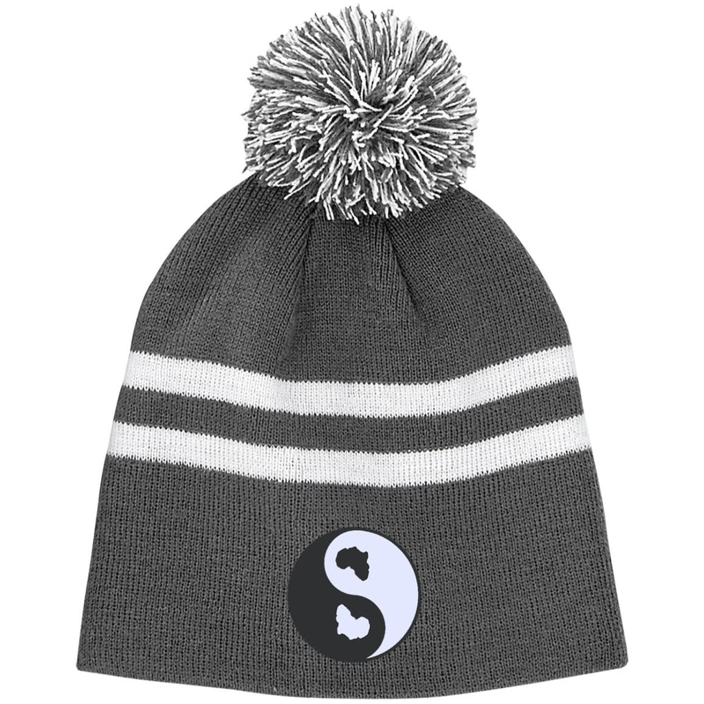 Ying Yang KMT Striped Pom Beanie