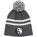 Ying Yang KMT Striped Pom Beanie